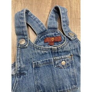 7 For All Mankind Baby Size 18 Months Blue Denim Overall Dress Raw Hem